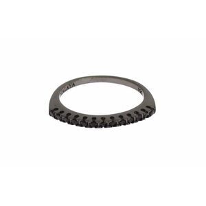 Nialaya Black CZ Rhodium 925 Silver Womens Ring